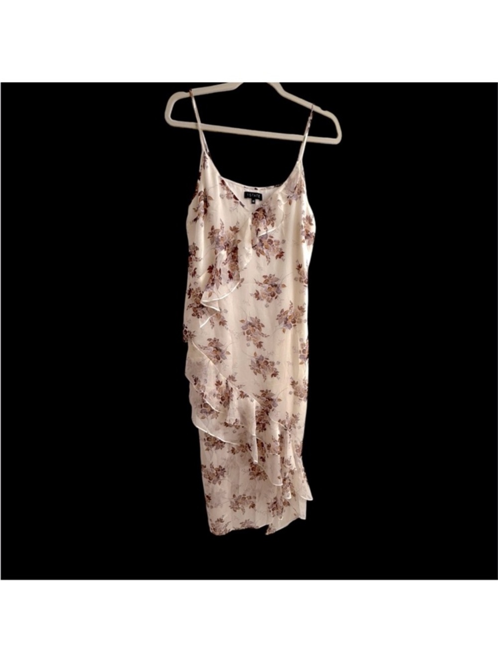 Slip Dress Ruffles Wildflower Medium Floral Midi Cream Dress NWT 1.State